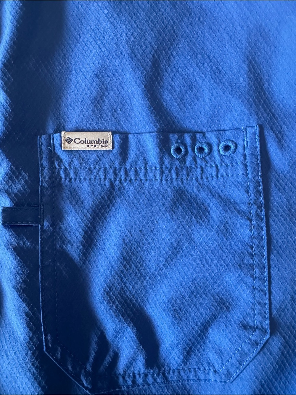 Columbia Men’s Bright Blue Short-Sleeve Button-Down Shirt - Picture 8 of 11